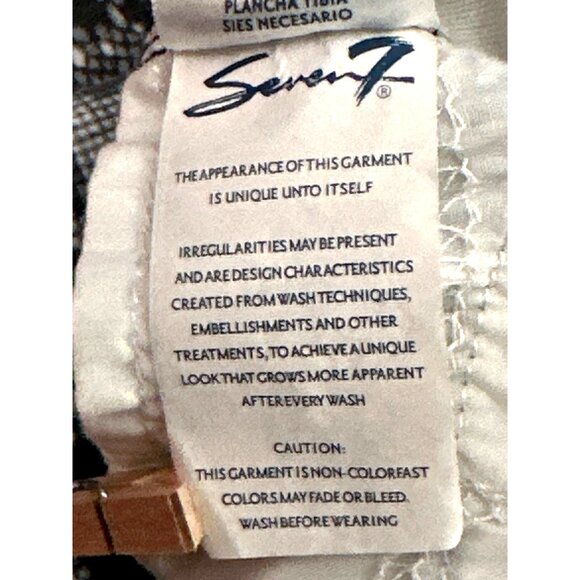 Seven7 Tummyless High Rise Skinny Jeans Black White Snakeskin Print Stretch Sz 6 - Picture 10 of 13